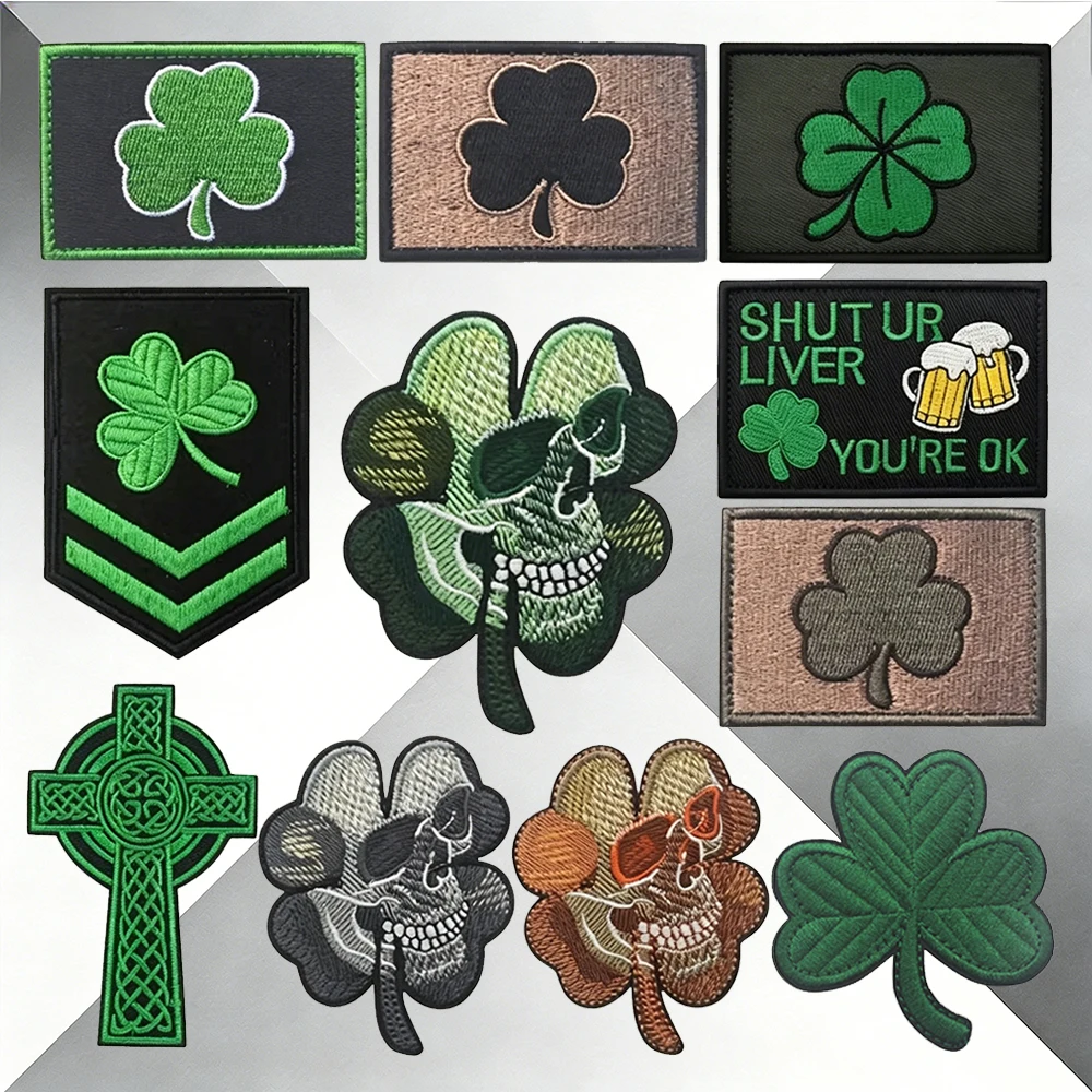 Irish Shamrock & Skull Embroidered Patches Celtic Cross "Shut Up Liver" Patches for Tactical Gear With Hook&Loop Backing
Irish Shamrock & Skull Embroidered Patches Celtic Cross "Shut Up Liver" Patches for Tactical Gear With Hook&Loop Backing