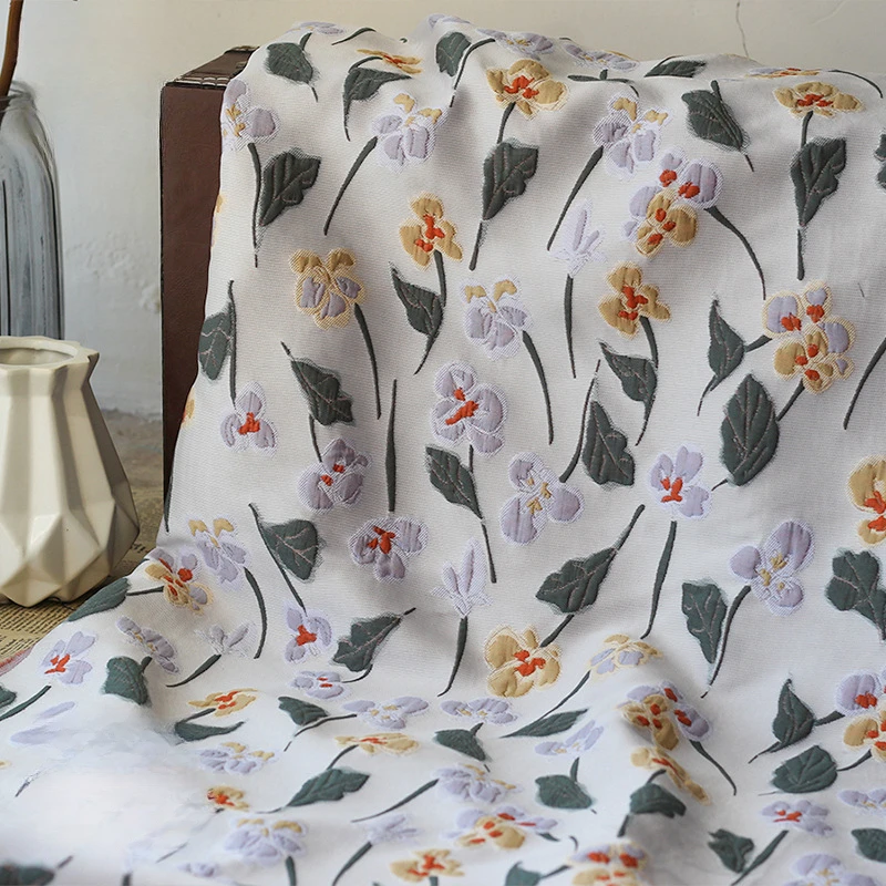 Embossed Jacquard Small Floral Fabric Beautiful Flower Green Leaf Color Scheme Fresh Summer Dress Women's Luggage Sewing Cloth
Embossed Jacquard Small Floral Fabric Beautiful Flower Green Leaf Color Scheme Fresh Summer Dress Women's Luggage Sewing Cloth