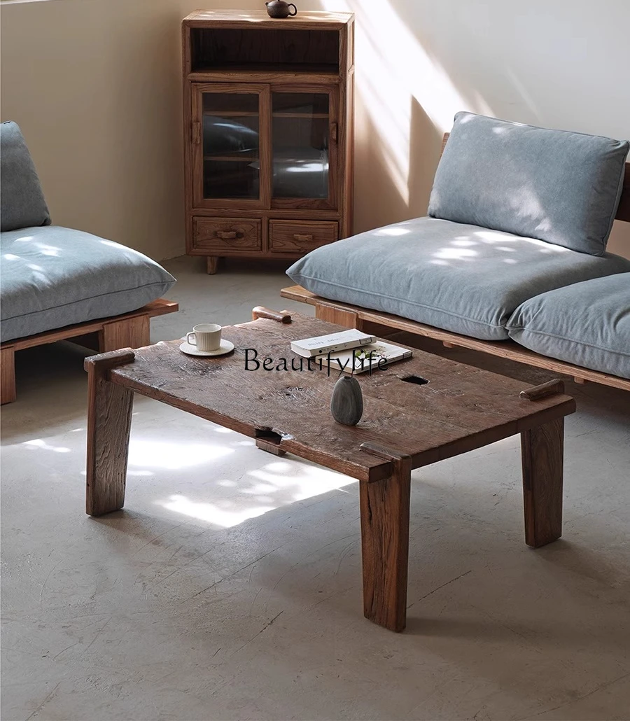 Solid wood coffee table living room sofa table low wabi-sabi retro small square
Solid wood coffee table living room sofa table low wabi-sabi retro small square