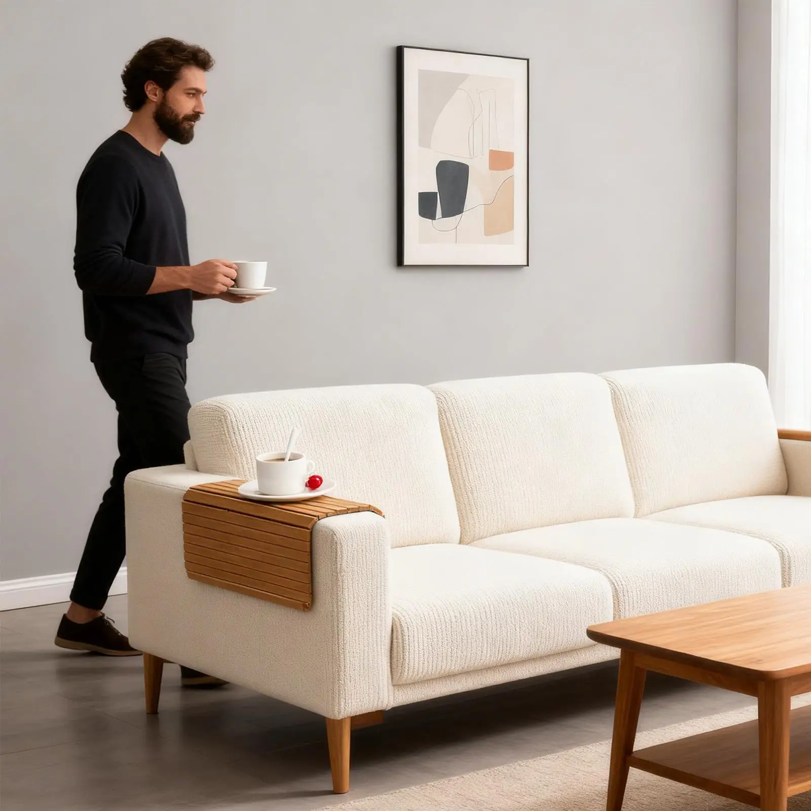 Деревянный складной столик-поднос на подлокотник дивана для кофе, напитков, телефонов, офиса, еды
Деревянный складной столик-поднос на подлокотник дивана для кофе, напитков, телефонов, офиса, еды