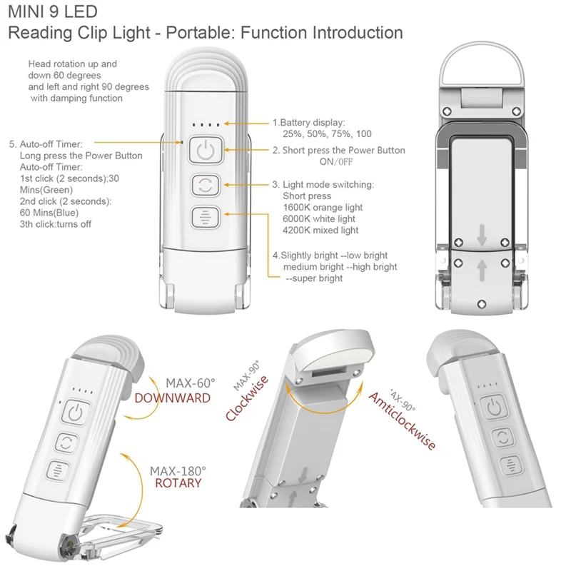 Y51A-USB Book Clip Light Folding Reading Light Student Eye Protection Light Desk Lamp Card Light Night Reading Light
Y51A-USB Book Clip Light Folding Reading Light Student Eye Protection Light Desk Lamp Card Light Night Reading Light