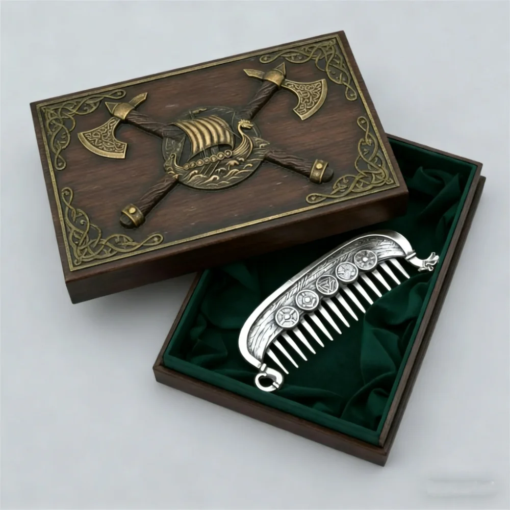 2026 New Viking Drakkar Beard Comb Handmade Norse Longship Beard Comb for Men Grooming Tool gift
2026 New Viking Drakkar Beard Comb Handmade Norse Longship Beard Comb for Men Grooming Tool gift