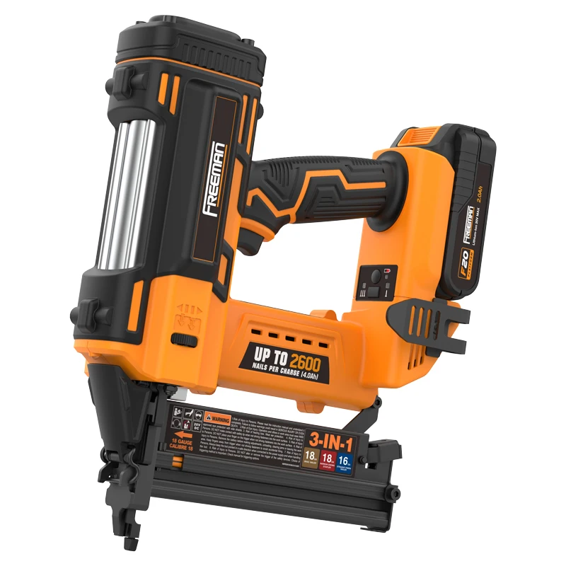 Freeman LD5040T50 Industrial 3-in-1 Cordless Battery-Powered 20V 16 & 18 Gauge Finishing Nail Gun & Brad Nailer 90 Stapler
Freeman LD5040T50 Industrial 3-in-1 Cordless Battery-Powered 20V 16 & 18 Gauge Finishing Nail Gun & Brad Nailer 90 Stapler