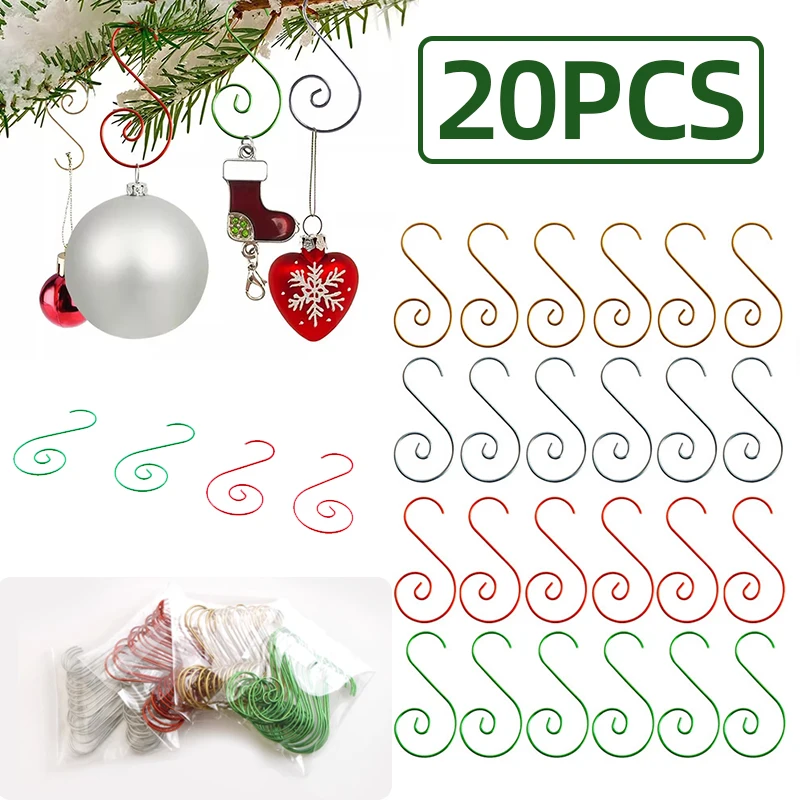 20PCS Christmas Ornament S-Shaped Metal Hook Holder Xmas Tree Balls Pendant Hanging Hooks New Year Party Decoration Supplies
20PCS Christmas Ornament S-Shaped Metal Hook Holder Xmas Tree Balls Pendant Hanging Hooks New Year Party Decoration Supplies