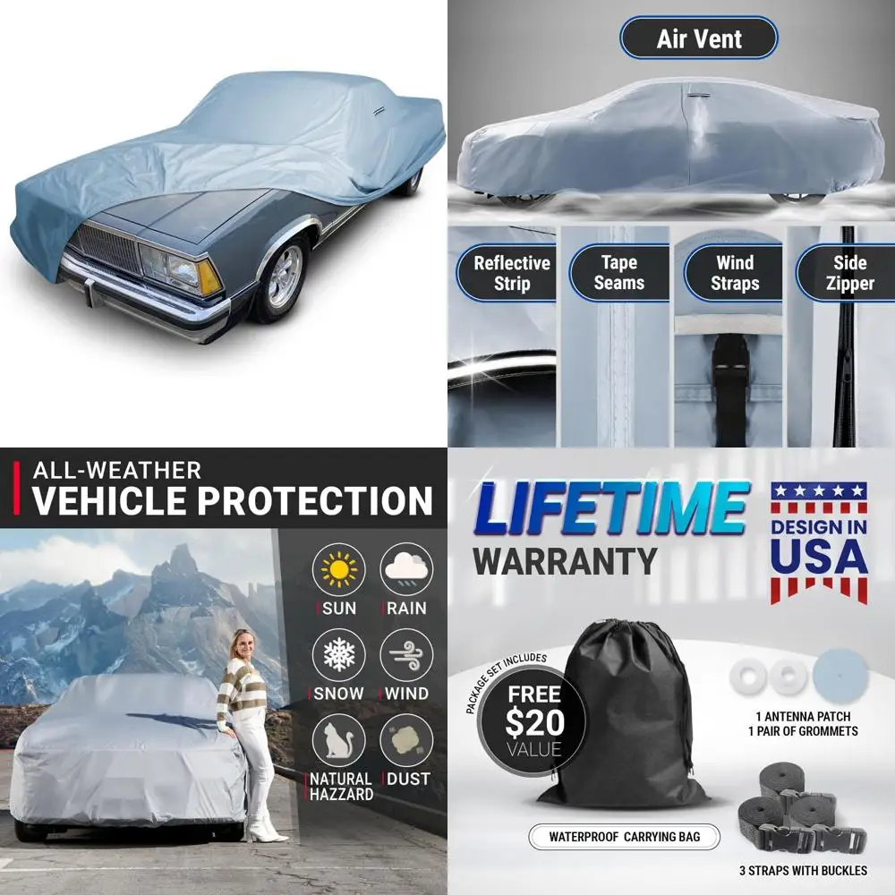 All-Weather Waterproof Car Cover for 1978-1987 Chevy El Camino, UV Sun Protection, Snow and Rain Defender, Full Exterior Protect
All-Weather Waterproof Car Cover for 1978-1987 Chevy El Camino, UV Sun Protection, Snow and Rain Defender, Full Exterior Protect