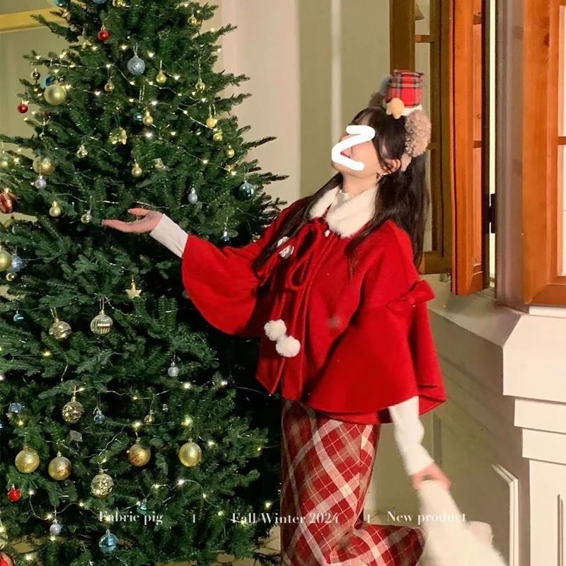2025 Autumn Winter Long Sleeve Wool Blend Coat Plaid Skirts Sets for Women Chinese New Year Slim Fit Temperament Elegant Dress
2025 Autumn Winter Long Sleeve Wool Blend Coat Plaid Skirts Sets for Women Chinese New Year Slim Fit Temperament Elegant Dress