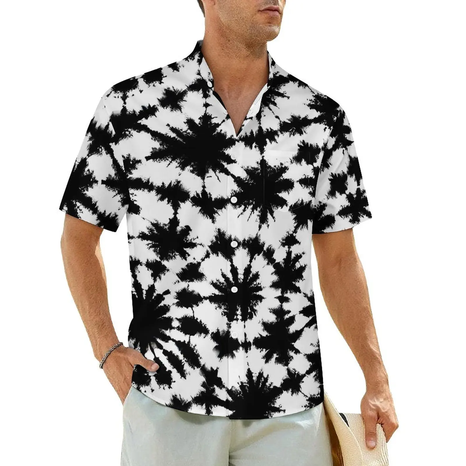 White Black Tie Dye Beach Shirt Men Abstract Flowers Casual Shirts Summer Short Sleeve Comfortable Design Oversized Blouses
White Black Tie Dye Beach Shirt Men Abstract Flowers Casual Shirts Summer Short Sleeve Comfortable Design Oversized Blouses