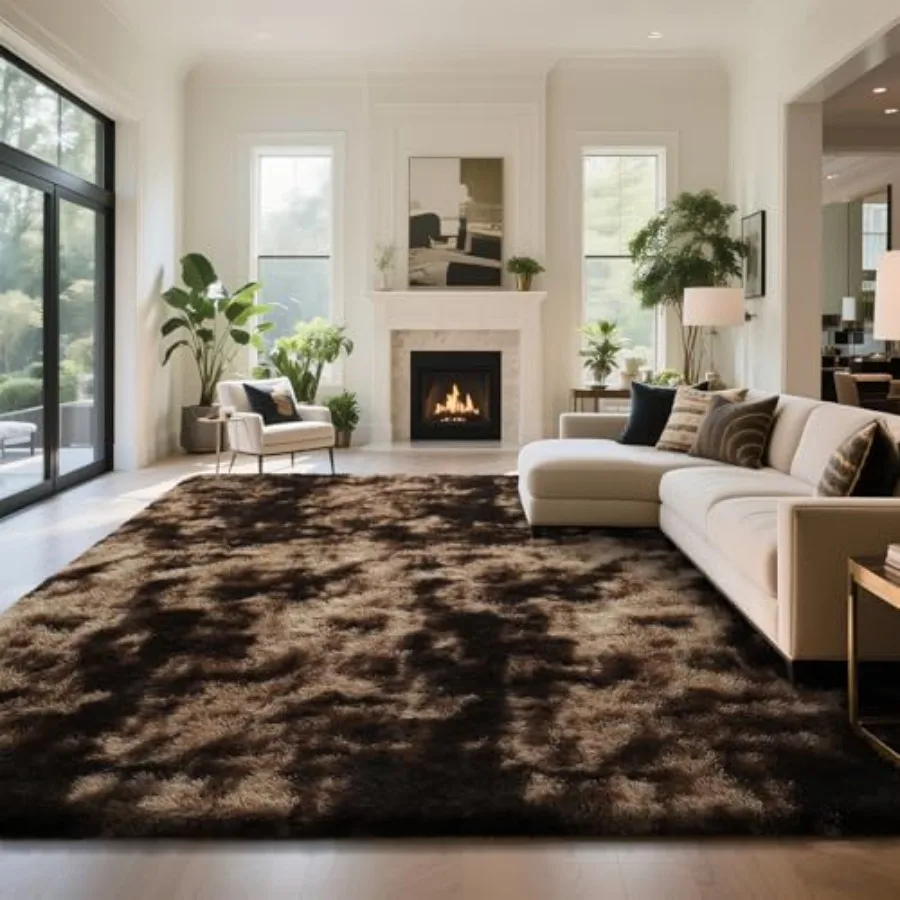 Fluffy Rug Shag Area Rug for Living Room Bedroom Room, Mottling Brown 8x10, Anti-Skid Rectangular Fuzzy Rug, Soft Plush Polyest
Fluffy Rug Shag Area Rug for Living Room Bedroom Room, Mottling Brown 8x10, Anti-Skid Rectangular Fuzzy Rug, Soft Plush Polyest