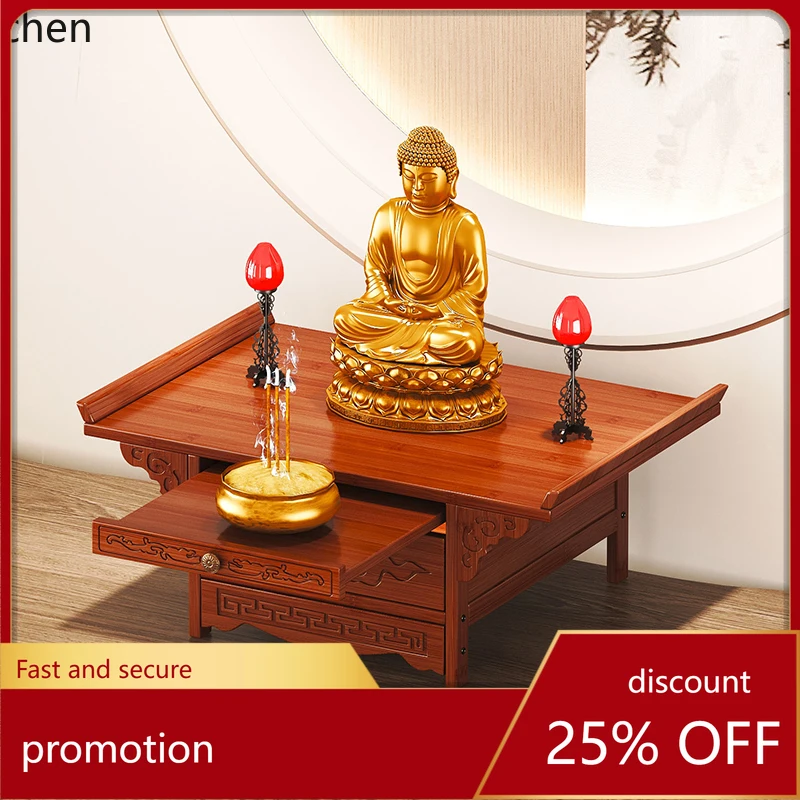 HT Home Desktop Buddha Shrine Offering Table Incense Case Offering Elevated Small Altar Base Offering Rack Buddha Altar