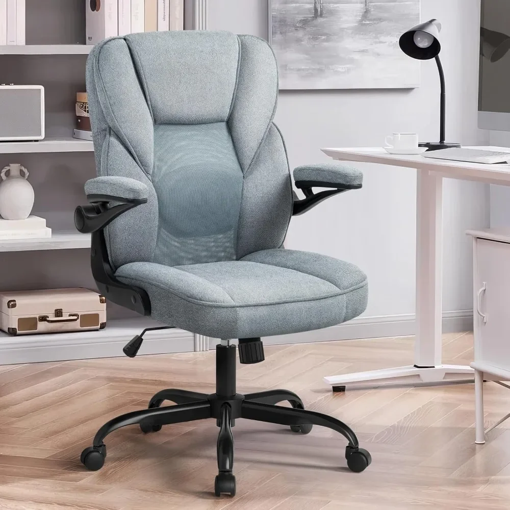 Home Office Desk Chairs with Wheels, Ergonomic Office Chair with Flip up Arms, Fabric Comfortable Office Chair Back
Home Office Desk Chairs with Wheels, Ergonomic Office Chair with Flip up Arms, Fabric Comfortable Office Chair Back