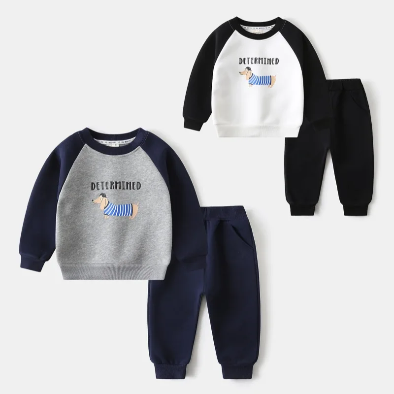 RAISE YOUNG Spring 2026 Children Boy 2PCS Clothes Set Cotton Dog Print Spliced Sweatshirt Suit Loose Casual Solid Pant Tracksuit
RAISE YOUNG Spring 2026 Children Boy 2PCS Clothes Set Cotton Dog Print Spliced Sweatshirt Suit Loose Casual Solid Pant Tracksuit