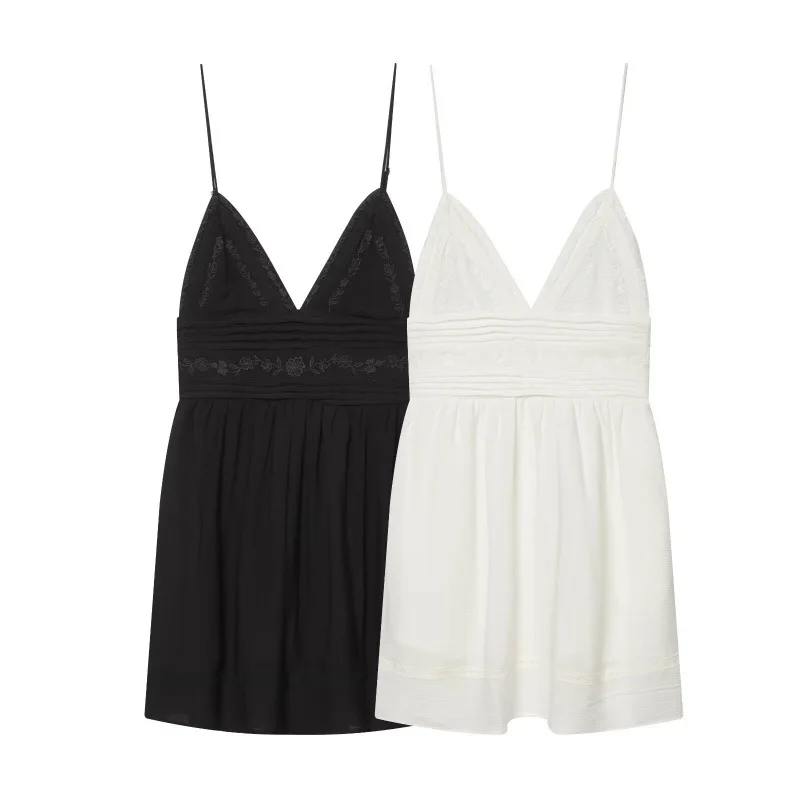 Withered Casual Off-shoulder V-neck Embroidered Strappy Mini Dress Woman Clothes Dress Elegant Party Dresses Vestidos Women's
Withered Casual Off-shoulder V-neck Embroidered Strappy Mini Dress Woman Clothes Dress Elegant Party Dresses Vestidos Women's