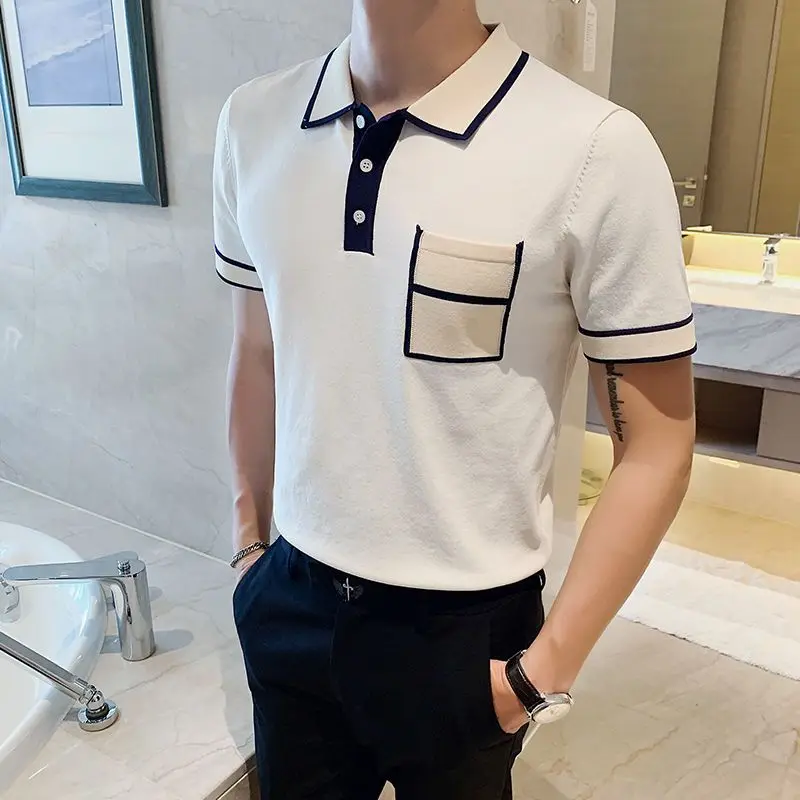2025 New Summer Knitted Men's Polo Shirt Breathable Korean Slim Fit Small Pocket Lapel Button Golf Shirt Short Sleeve Top Tee
2025 New Summer Knitted Men's Polo Shirt Breathable Korean Slim Fit Small Pocket Lapel Button Golf Shirt Short Sleeve Top Tee