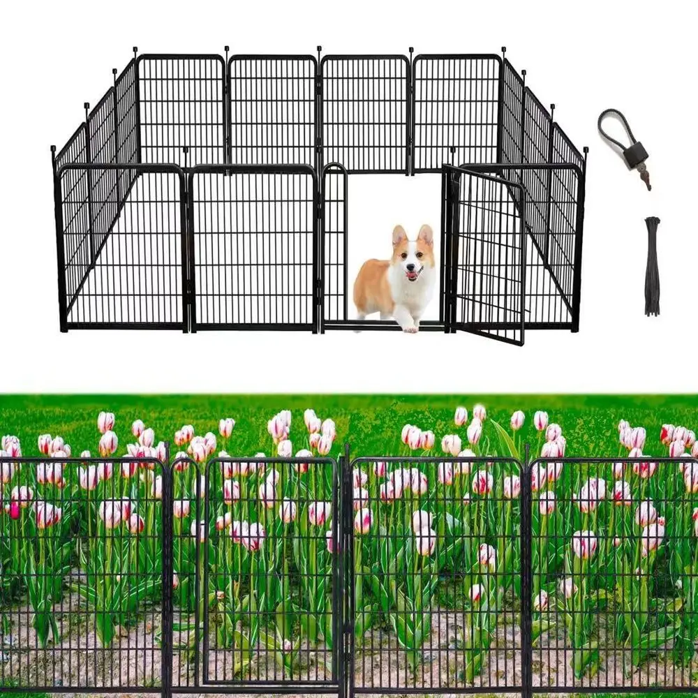 Tall Garden Fences and Borders for Dogs, 4.6ft High Dog Fence, 10 Panels Total 22.1Ft Long, Gate 21 inches Wide with Low Sills,
Tall Garden Fences and Borders for Dogs, 4.6ft High Dog Fence, 10 Panels Total 22.1Ft Long, Gate 21 inches Wide with Low Sills,