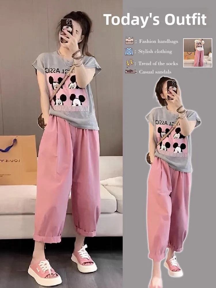 Pink Casual Pants Mickey Cartoon Two-Piece Set Women's Summer New Arrival Fashionable And Vivacious Small Size Ensemble
Pink Casual Pants Mickey Cartoon Two-Piece Set Women's Summer New Arrival Fashionable And Vivacious Small Size Ensemble