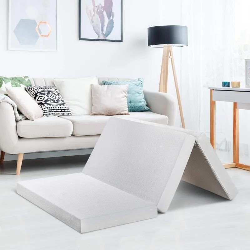 4 Inch Trifold Memory Foam Mattress Topper with Cover, CertiPUR-US Certified, Twin XL,White
4 Inch Trifold Memory Foam Mattress Topper with Cover, CertiPUR-US Certified, Twin XL,White