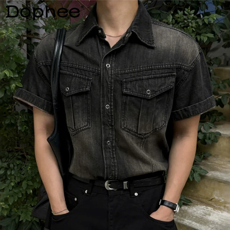 Fashion Denim Shirts Men's 2026 Summer New Loose Comfort Lapel Short-sleeve Shirts Male Simple Handsome Pocket Decoration Tops
Fashion Denim Shirts Men's 2026 Summer New Loose Comfort Lapel Short-sleeve Shirts Male Simple Handsome Pocket Decoration Tops