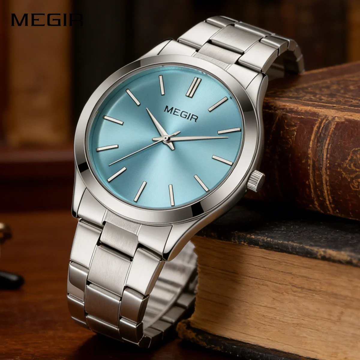 MEGIR Men Business Watches Large Dial Analog Quartz Movement Stainless Steel Band Waterproof Wristwatch Casual Minimalist Style
MEGIR Men Business Watches Large Dial Analog Quartz Movement Stainless Steel Band Waterproof Wristwatch Casual Minimalist Style