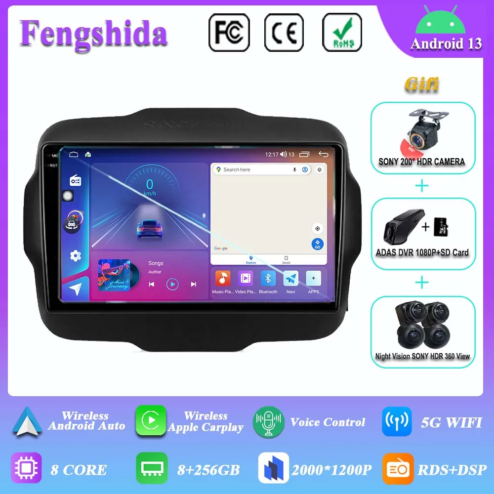 Android 13 Car DVD Radio For Jeep Renegade 2014 - 2018 Multimedia Player Stereo Head Unit GPS Navigation No 2din QLED Screen BT
Android 13 Car DVD Radio For Jeep Renegade 2014 - 2018 Multimedia Player Stereo Head Unit GPS Navigation No 2din QLED Screen BT