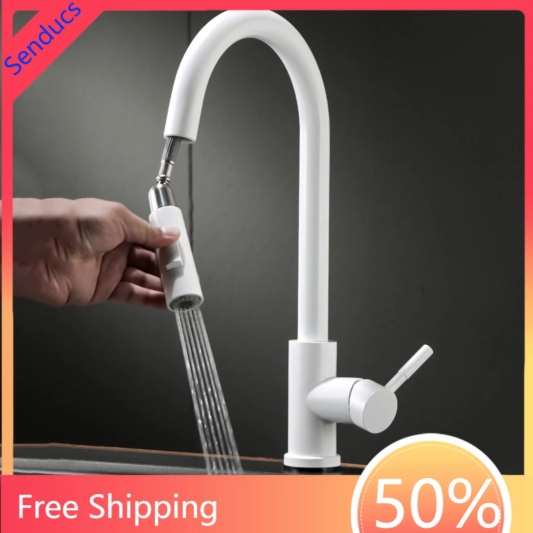 White Pull Out Kitchen Sink Mixer Faucet Stainless Steel Hot Cold Kitchen Sink Mixer Tap Deck Mounted Pull Down Kitchen Faucet
White Pull Out Kitchen Sink Mixer Faucet Stainless Steel Hot Cold Kitchen Sink Mixer Tap Deck Mounted Pull Down Kitchen Faucet