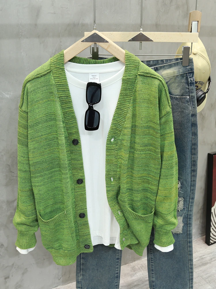 Весенне-осенний мужской открытый кардиган, свитер, повседневный, универсальный, свободный, модный, американский бренд, легкая корейская версия для взрослых
Весенне-осенний мужской открытый кардиган, свитер, повседневный, универсальный, свободный, модный, американский бренд, легкая корейская версия для взрослых