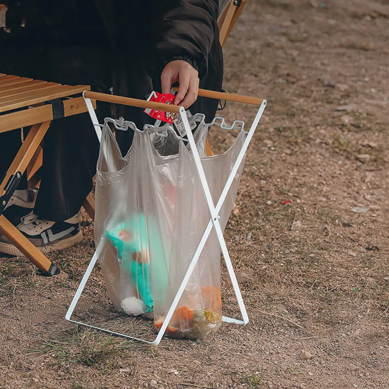 Outdoor Camping Wooden Handle Bracket Home Foldable Kitchen Debris Storage Rack Portable Plastic Garbage Bag Shelf
Outdoor Camping Wooden Handle Bracket Home Foldable Kitchen Debris Storage Rack Portable Plastic Garbage Bag Shelf