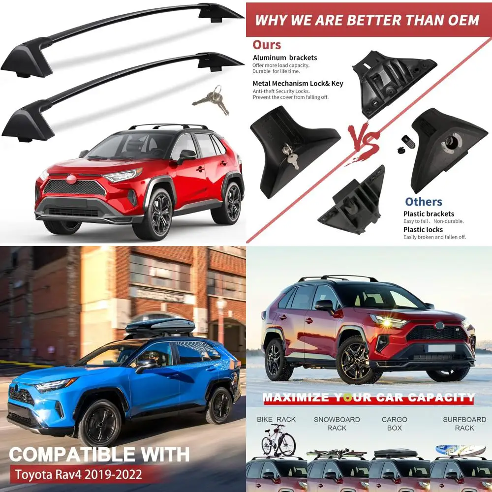 Aluminum Heavy-Duty Lockable Roof Rack Crossbars for 2019-2025 Toyota RAV4 (Not for Adventure/TRD/Hybrid/Woodland)
Aluminum Heavy-Duty Lockable Roof Rack Crossbars for 2019-2025 Toyota RAV4 (Not for Adventure/TRD/Hybrid/Woodland)