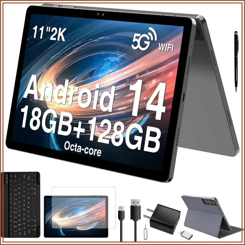 2026 Latest 11 inch Android Tablet with Gemini AI, 2-in-1 Keyboard & Pen, 18GB RAM 128GB ROM + 1TB Expand, 2K Display, Octa-Core, 13MP Camera, 9000mAh Battery, GPS, Face ID, Quad Speakers
2026 Latest 11 inch Android Tablet with Gemini AI, 2-in-1 Keyboard & Pen, 18GB RAM 128GB ROM + 1TB Expand, 2K Display, Octa-Core, 13MP Camera, 9000mAh Battery, GPS, Face ID, Quad Speakers