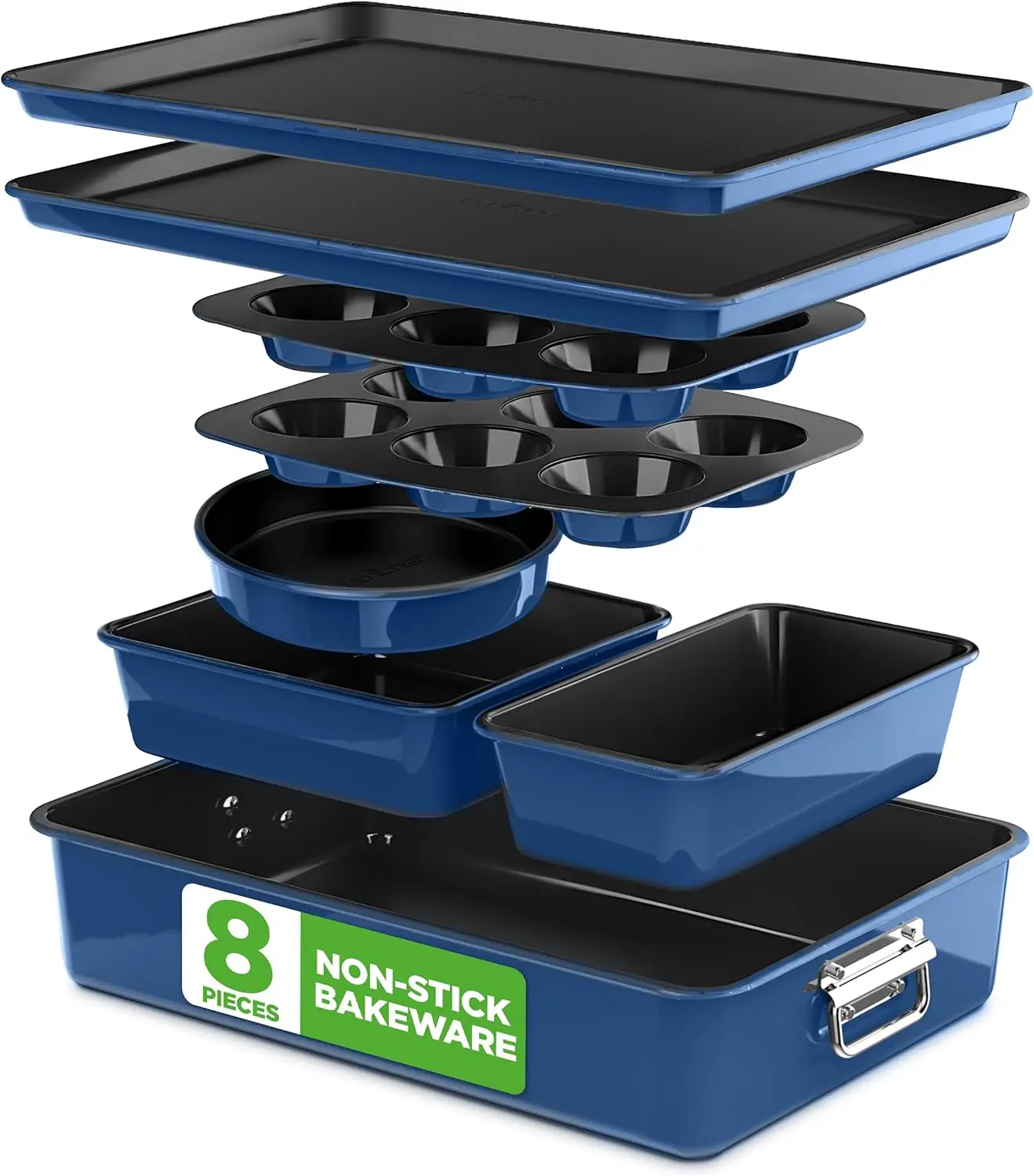 8-Piece Nonstick Bakeware Set, Stackable, Oven Safe to 450°F, Includes Cake and Muffin Pans
8-Piece Nonstick Bakeware Set, Stackable, Oven Safe to 450°F, Includes Cake and Muffin Pans