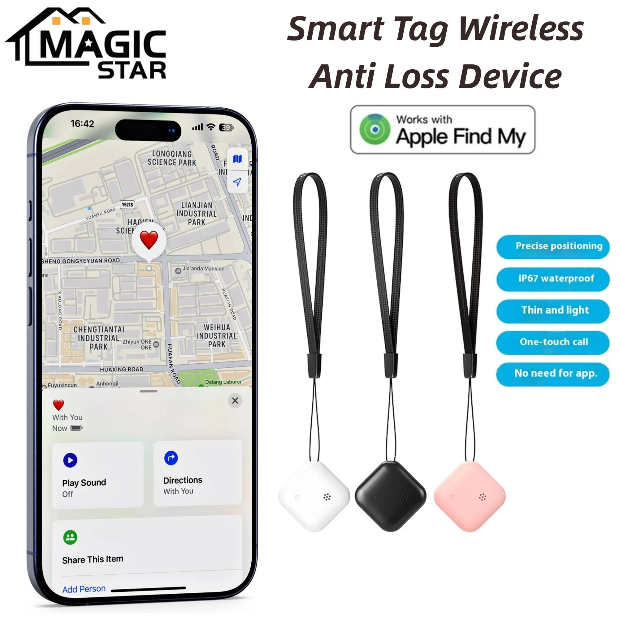 Mini Smart Tag Wireless Anti-lost Device, Wallet Tracker (iOS Only), Used with Find My Smart Tracker Locator, Portable, Compact
Mini Smart Tag Wireless Anti-lost Device, Wallet Tracker (iOS Only), Used with Find My Smart Tracker Locator, Portable, Compact