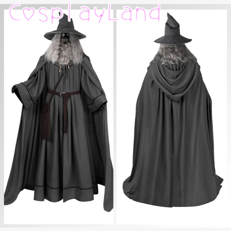 New Arrival King Gandalf Cosplay Costume Grey Costumes with Hat Wig Comic Con Outfit Custom Size Halloween Costume Men Suit
New Arrival King Gandalf Cosplay Costume Grey Costumes with Hat Wig Comic Con Outfit Custom Size Halloween Costume Men Suit
