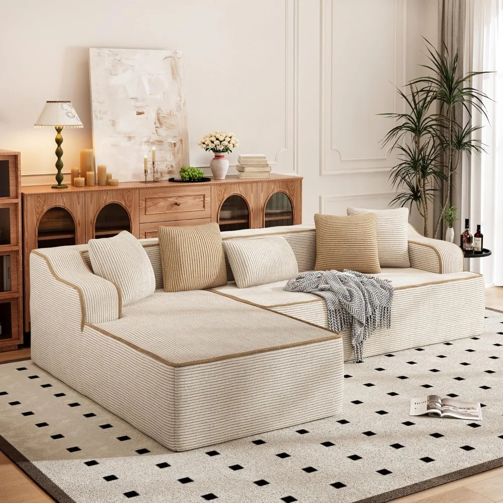 104" Cloud Sectional Sofa, Modern L-Shaped Couch with Deep Seat, Compressed Couches, Customized
104" Cloud Sectional Sofa, Modern L-Shaped Couch with Deep Seat, Compressed Couches, Customized