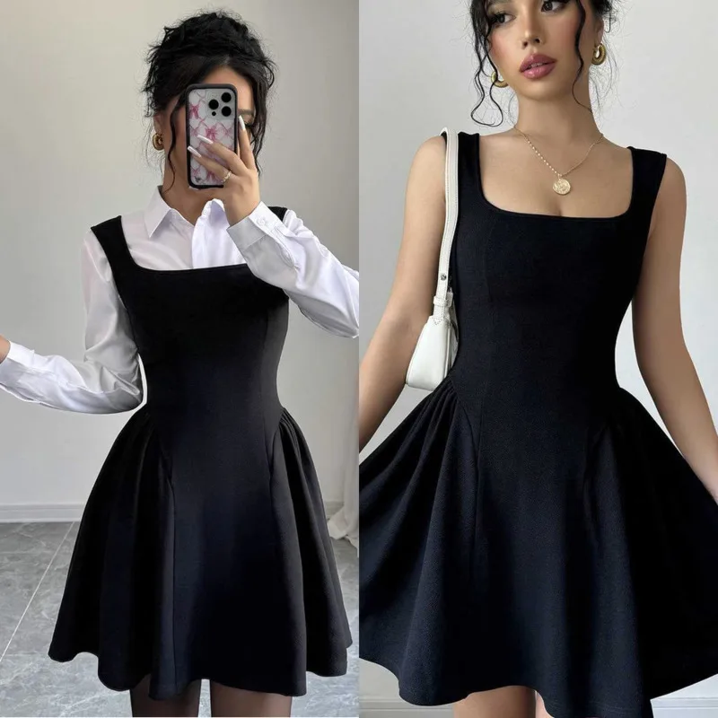 Elegant Women Solid Square Neck Mini Dress Sleeveless Slim Fit Casual Flared Skirt Fashion Short Dress Summer Daily Streetwear
Elegant Women Solid Square Neck Mini Dress Sleeveless Slim Fit Casual Flared Skirt Fashion Short Dress Summer Daily Streetwear