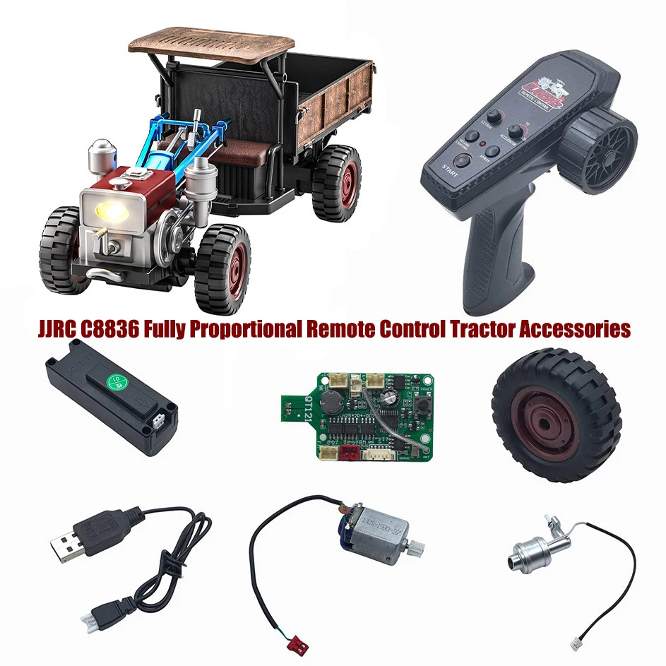 Полностью пропорциональный пульт дистанционного управления JJRC C8836 для трактора: аксессуары, шины, плата приемника, волновой блок
Полностью пропорциональный пульт дистанционного управления JJRC C8836 для трактора: аксессуары, шины, плата приемника, волновой блок