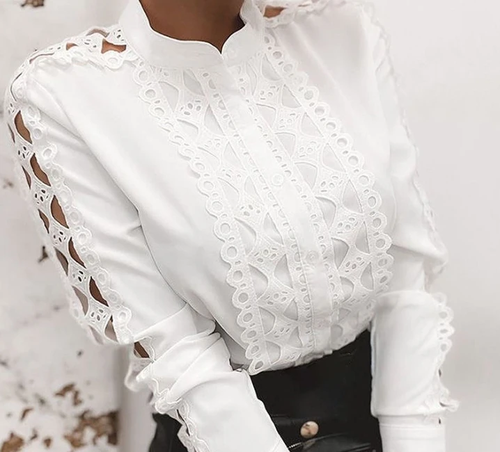 Women's Delicate Lace Solid Color Blouse Sheer Design and Structured Silhouette Practical Piece for Daily Outings
Women's Delicate Lace Solid Color Blouse Sheer Design and Structured Silhouette Practical Piece for Daily Outings