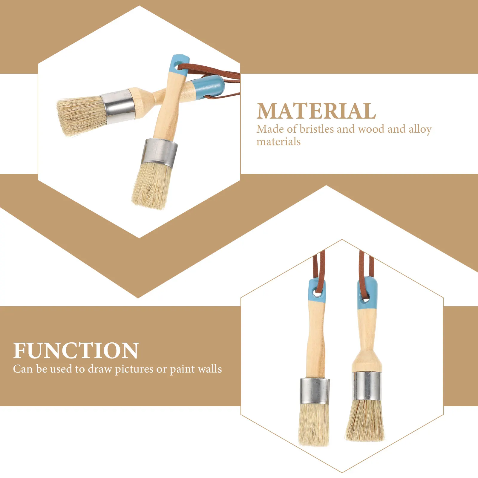 2pcs Round Paint Brush Set Household Art Supplies Wax Painting Brushes Acrylic Stencil Durable Soft Bristles Easy Clean Home 
2pcs Round Paint Brush Set Household Art Supplies Wax Painting Brushes Acrylic Stencil Durable Soft Bristles Easy Clean Home