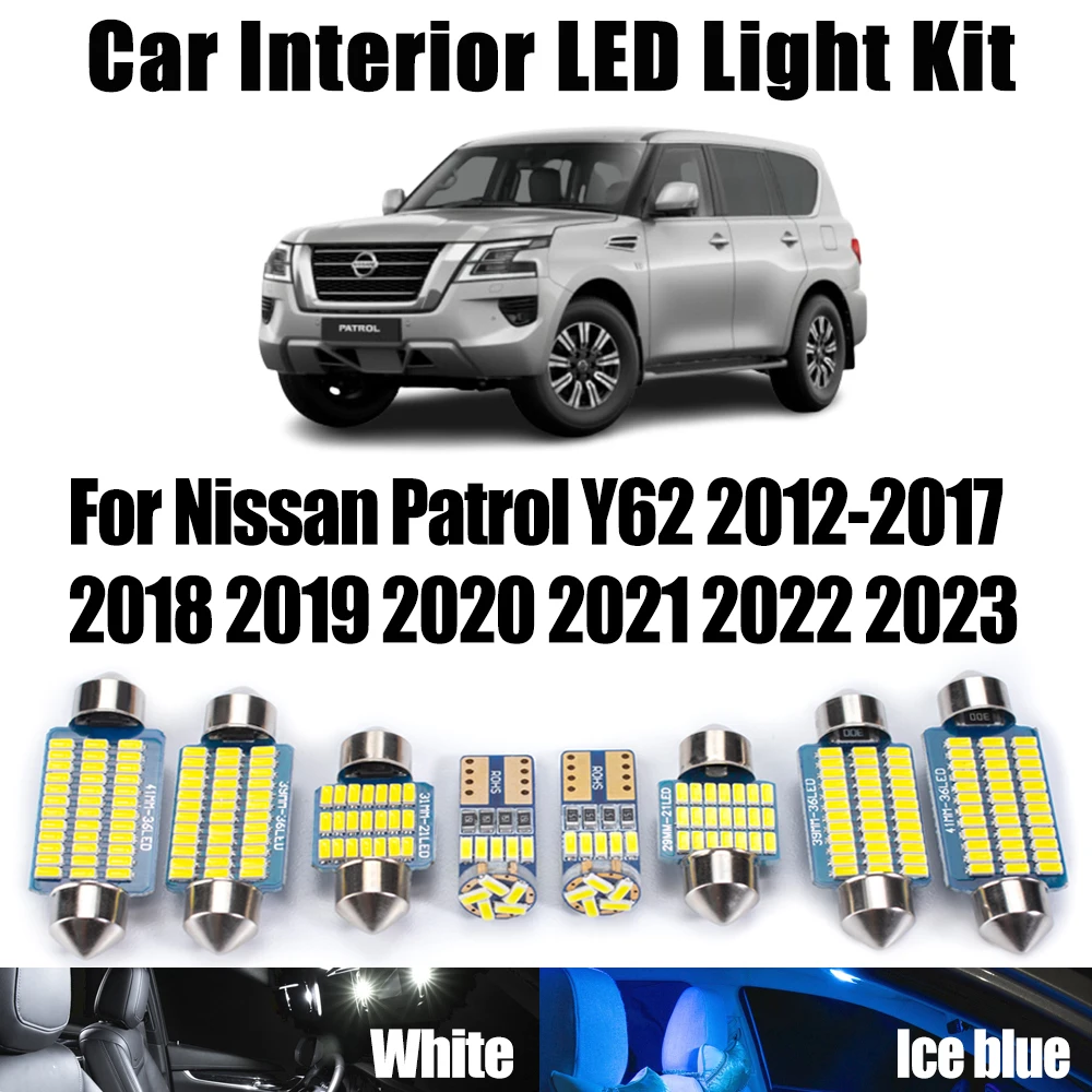15Pcs Canbus For Nissan Patrol Y62 2012- 2019 2020 2021 2022 2023 Car Reading Bulbs LED Interior Reading Map Dome Door Light Kit
15Pcs Canbus For Nissan Patrol Y62 2012- 2019 2020 2021 2022 2023 Car Reading Bulbs LED Interior Reading Map Dome Door Light Kit