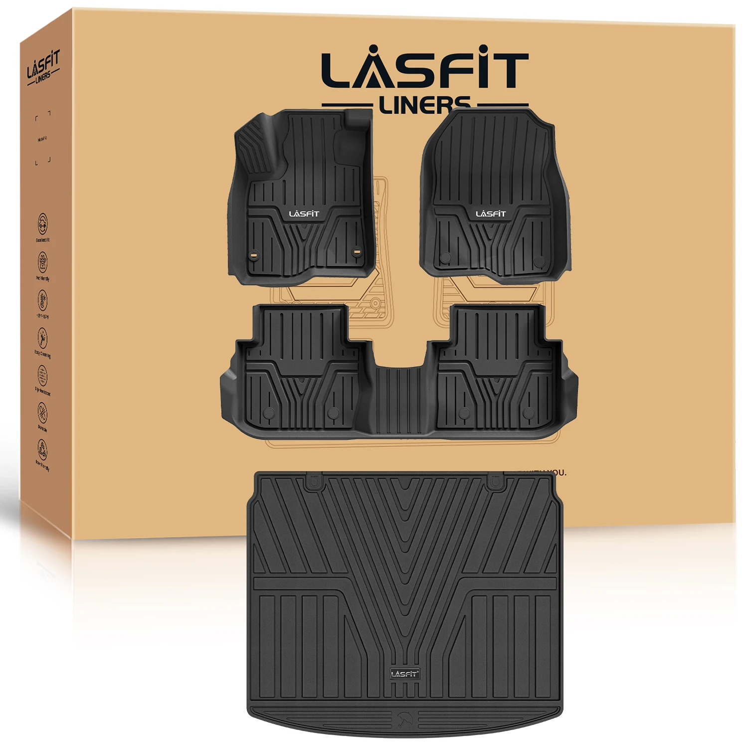 LASFIT Floor Mats & Cargo Mat for Honda CR-V & CR-V Hybrid 2023-2025 (Cargo Mat fit in Upper Position) All Weather Floor Liners
LASFIT Floor Mats & Cargo Mat for Honda CR-V & CR-V Hybrid 2023-2025 (Cargo Mat fit in Upper Position) All Weather Floor Liners