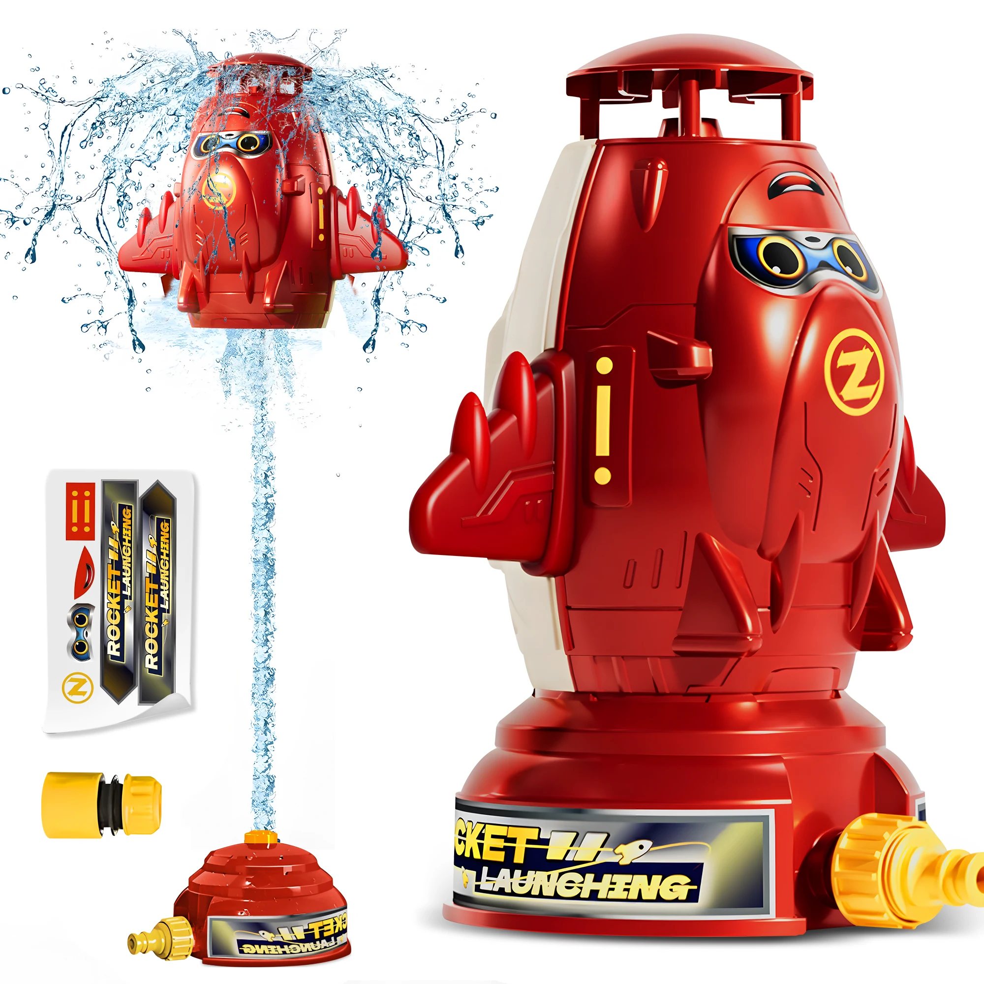 Sprinkler for Kids Outdoor Rocket Toy Spinning Splash Water Fun Summer Water Launcher Gift for Boys Girls Age 3-10 Yard Hose Attachment Game for Lawn Garden Pool
Sprinkler for Kids Outdoor Rocket Toy Spinning Splash Water Fun Summer Water Launcher Gift for Boys Girls Age 3-10 Yard Hose Attachment Game for Lawn Garden Pool