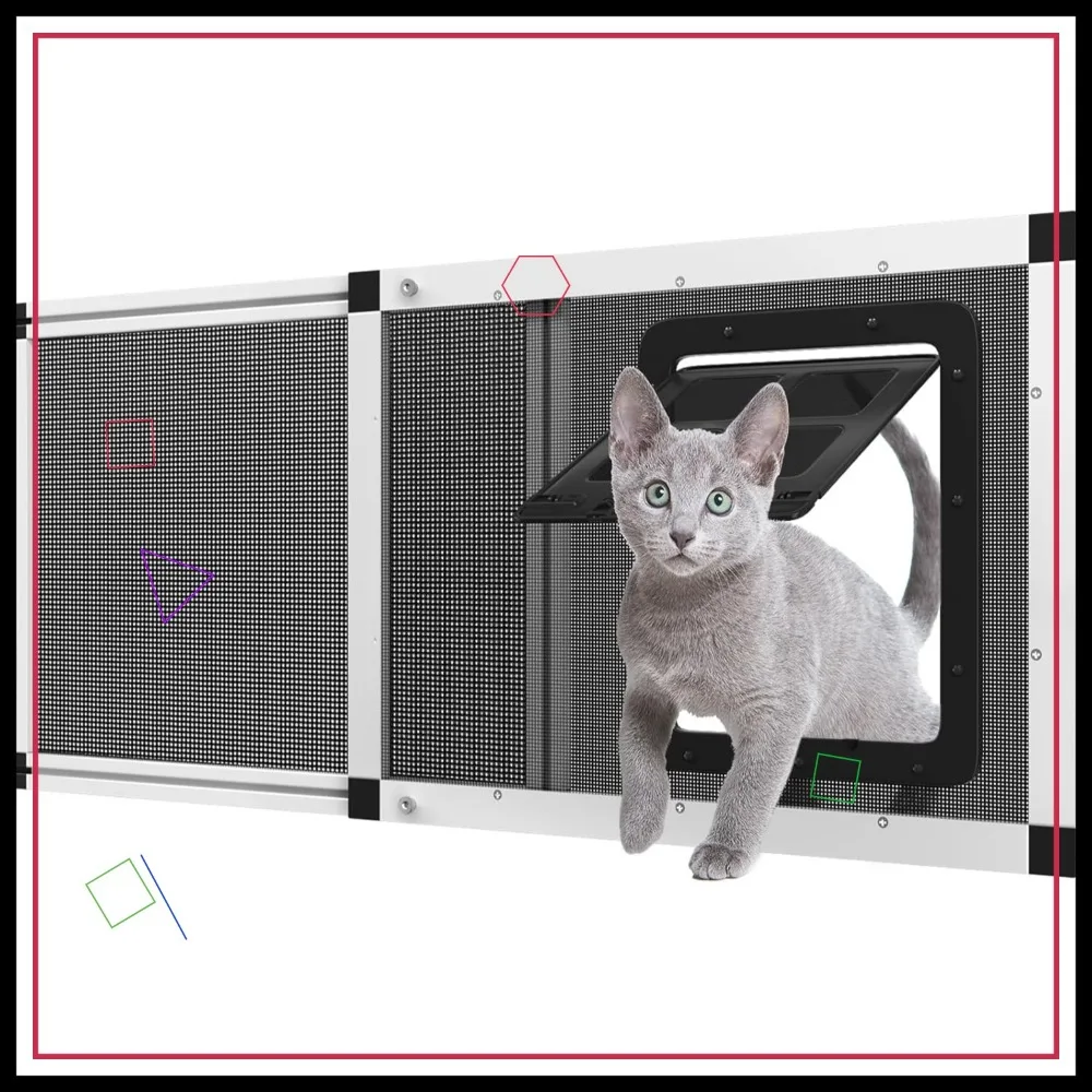 Ventilated Pet Door for Window, Fits 32"-38" Windows, Aluminum Frame & Stainless Steel Mesh, Bug-Proof Magnetic Closure
Ventilated Pet Door for Window, Fits 32"-38" Windows, Aluminum Frame & Stainless Steel Mesh, Bug-Proof Magnetic Closure