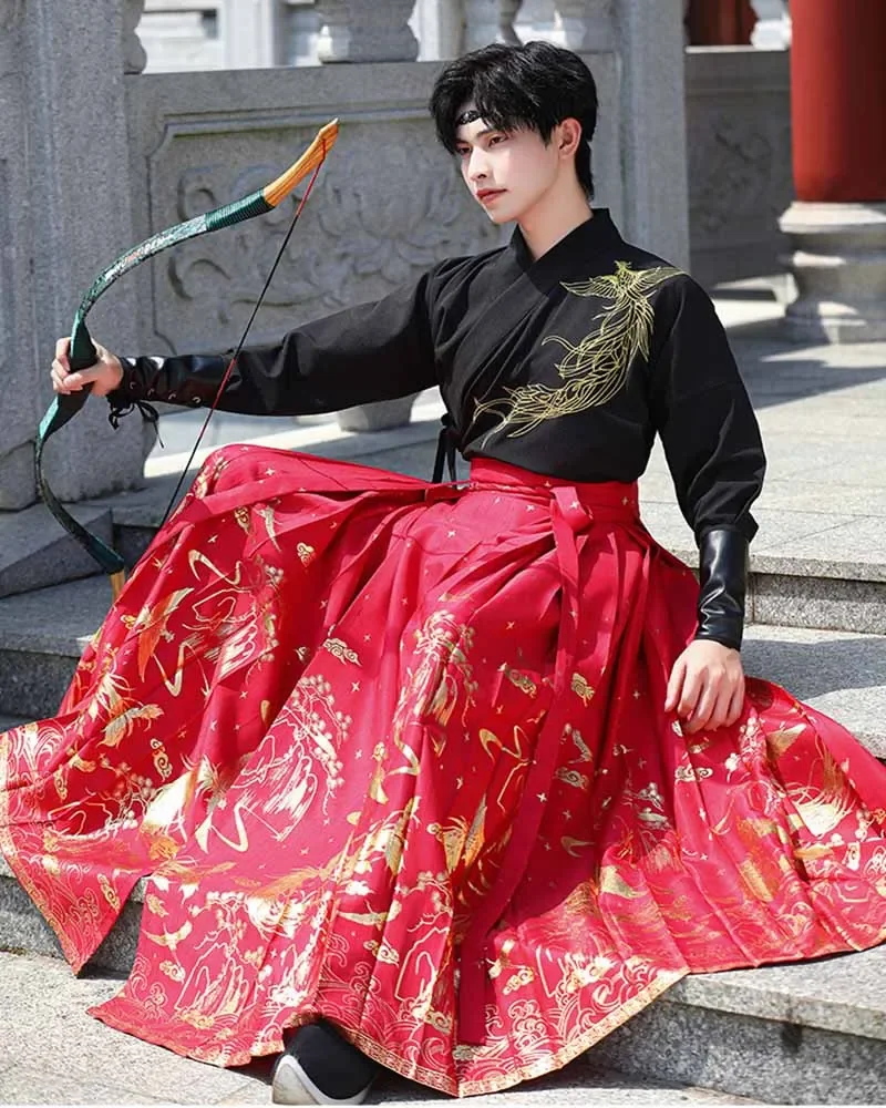 Осенние китайские комплекты Hanfu из 2 предметов, женский и мужской новогодний костюм, негабаритная рождественская юбка с лицом лошади, рубашка + юбка со складками, большие размеры 4XL
Осенние китайские комплекты Hanfu из 2 предметов, женский и мужской новогодний костюм, негабаритная рождественская юбка с лицом лошади, рубашка + юбка со складками, большие размеры 4XL