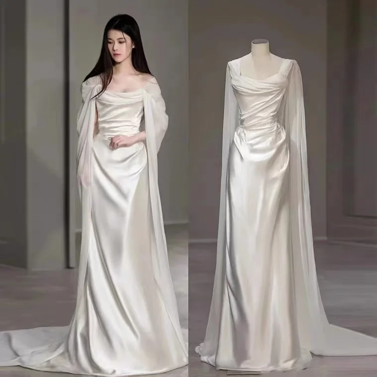 Silk Satin Lightweight Bridal Dress New 2026 Guest Greeting Travel Photography Two-Way Wear White Door out Ceremony Dress
Silk Satin Lightweight Bridal Dress New 2026 Guest Greeting Travel Photography Two-Way Wear White Door out Ceremony Dress