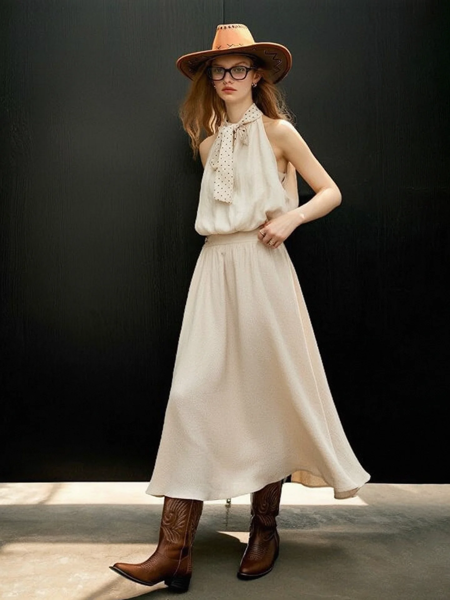 HUAAPPUW Summer 2026 Polka Dot Necktie Sleeveless Long Dress Women's Standard Fit A-Line Gown Casual Cool Feeling Gown
HUAAPPUW Summer 2026 Polka Dot Necktie Sleeveless Long Dress Women's Standard Fit A-Line Gown Casual Cool Feeling Gown