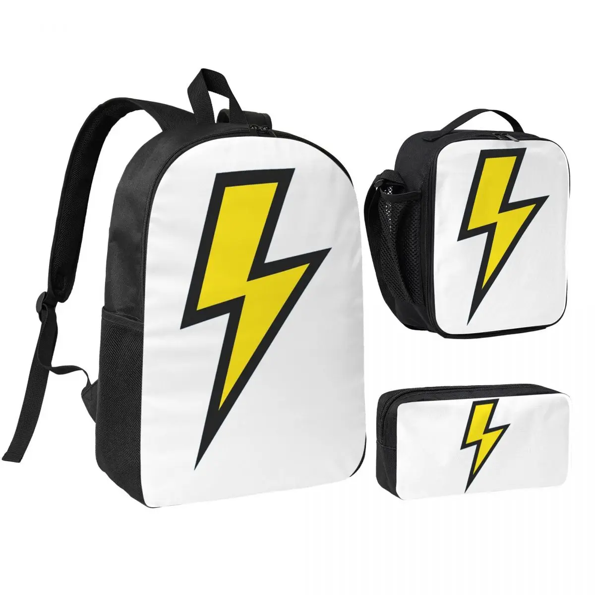 Yellow Lightning Bolts With Bright Blue Background Backpack BookBag School Bag Shoulder Bags 3ps Insulated Lunch Bag Pencil Case
Yellow Lightning Bolts With Bright Blue Background Backpack BookBag School Bag Shoulder Bags 3ps Insulated Lunch Bag Pencil Case