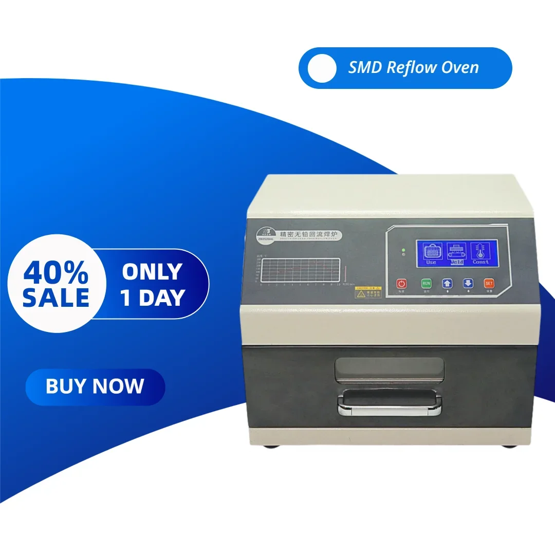 962A Spot Stock Digital Display SMD Reflow Oven Furnace Soldering Station Hot Sell Programmable Infrared Heater PCB Board SMT
962A Spot Stock Digital Display SMD Reflow Oven Furnace Soldering Station Hot Sell Programmable Infrared Heater PCB Board SMT