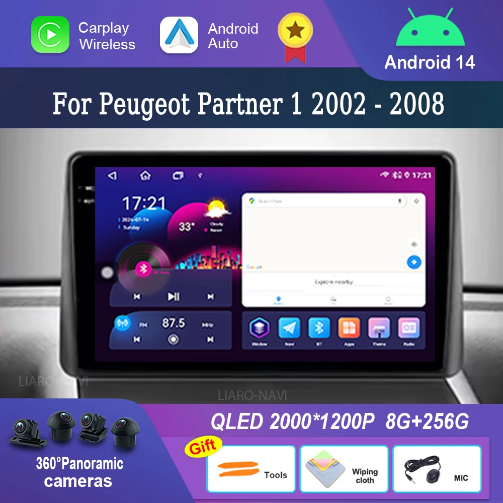 for Peugeot Partner 1 2002 - 2008 WiFi Car Video Multimedia Player GPS Navi Android 14 Bluetooth 4G DSP Stereo HD Touch Screen
for Peugeot Partner 1 2002 - 2008 WiFi Car Video Multimedia Player GPS Navi Android 14 Bluetooth 4G DSP Stereo HD Touch Screen