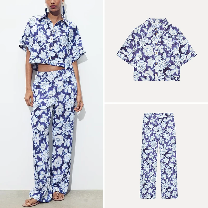 Z 2025 Summer New Women's Faion Set Polyester Fiber Printed irt And Pants Ensemble Ele Casual Wear
Z 2025 Summer New Women's Faion Set Polyester Fiber Printed irt And Pants Ensemble Ele Casual Wear