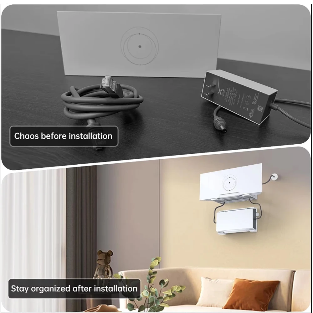 2 in 1 Router Mount For StarLink V3 Power Supply Brackets Holder For StarLink Internet Satellite ABS Wall Holder Bracket Rack