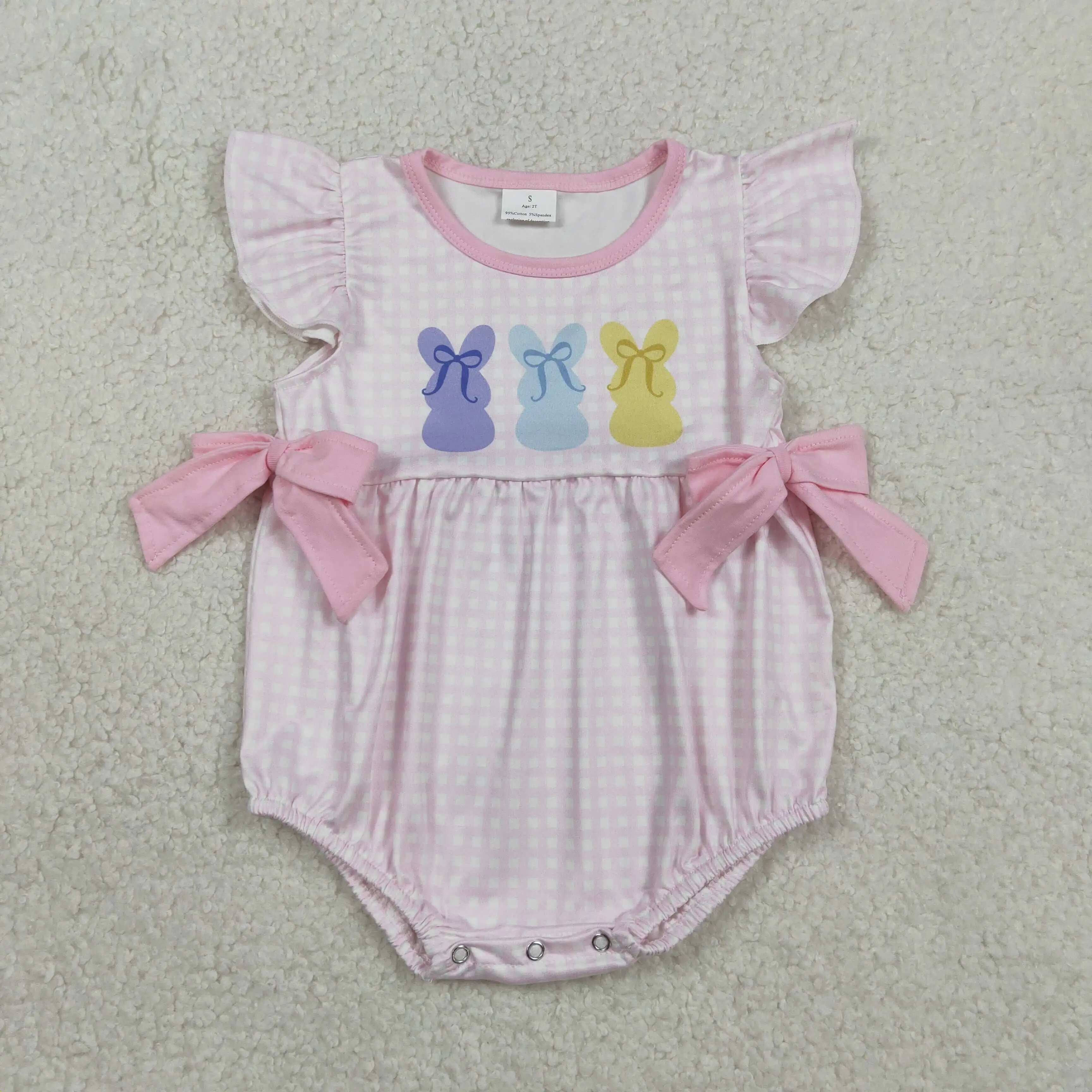 SR3767 Summer Easter baby girls' colorful bunny bow pattern pink plaid vest Romper
SR3767 Summer Easter baby girls' colorful bunny bow pattern pink plaid vest Romper