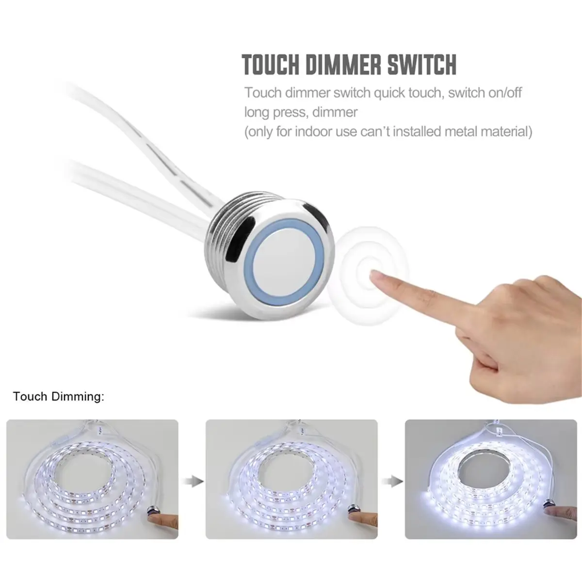 *ABAB DC Interface 12V Recessed LED Light Dimmable Switch Touch Control Dimmer for LED Strip Lamp
*ABAB DC Interface 12V Recessed LED Light Dimmable Switch Touch Control Dimmer for LED Strip Lamp